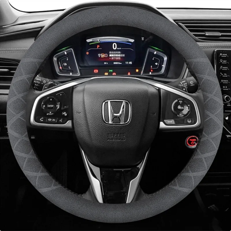 For Honda Avancier Accord Civic Breeze Envix Vezel non-slip suede steering wheel cover for men and women car accessories