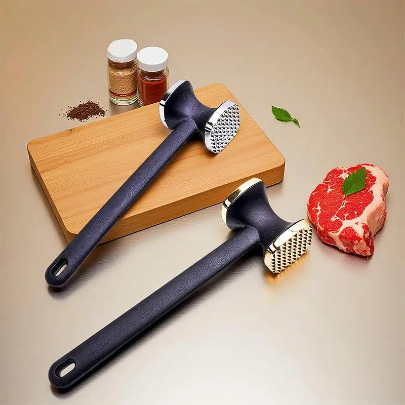 Dual Sided Meat Tenderizer Hammer Mallet Kitchen Tool For Steak Beef Poultry With Ergonomic Handle For Easy Pounder