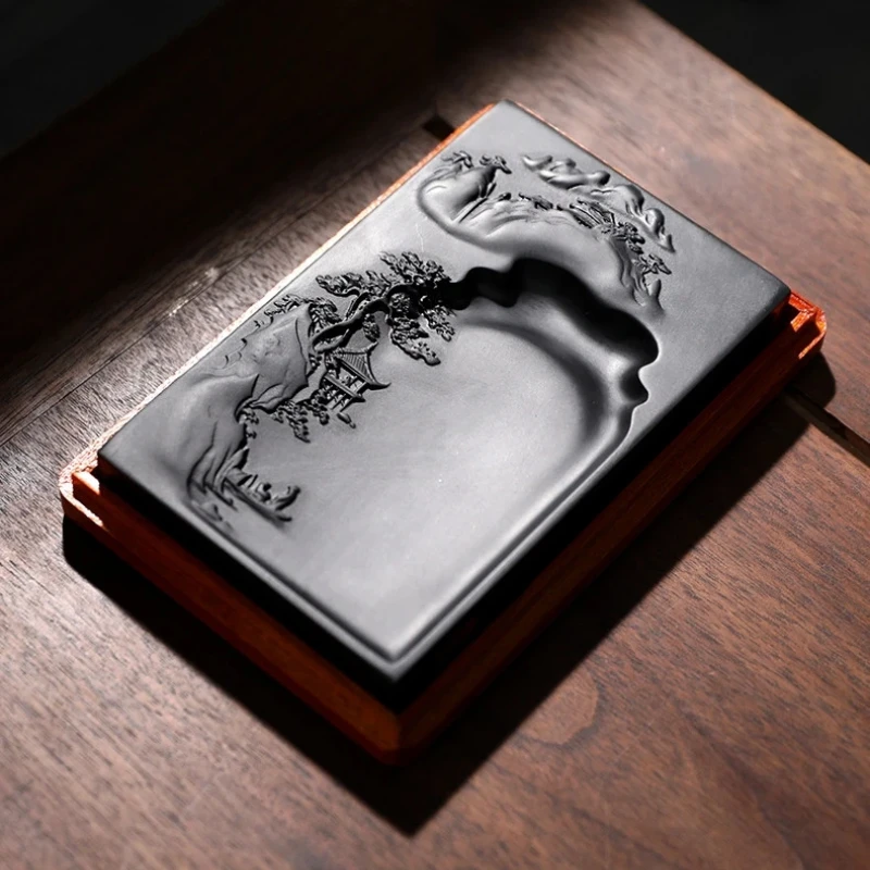 Chinese Calligraphy Inkstone Natural Raw Stone Ink Grinding Slab Traditional Four Treasures Of The Study Writing Painting Tools