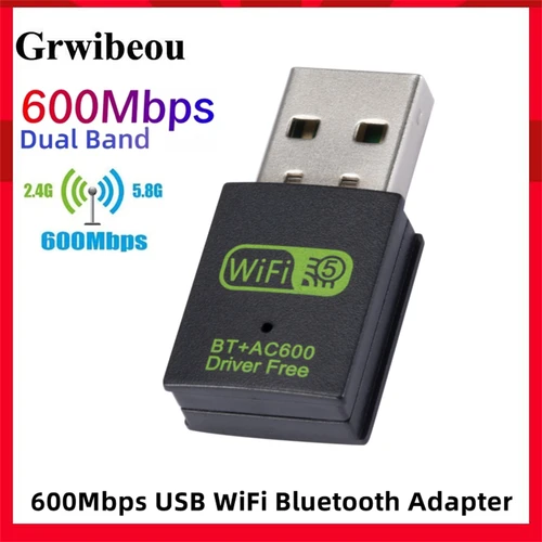 Adaptador USB WiFi Bluetooth 5,0 de 600Mbps, Dongle 2 en 1, banda Dual 2,4G/5GHz, USB WiFi 5, red, receptor Wlan inalámbrico, controlador gratuito