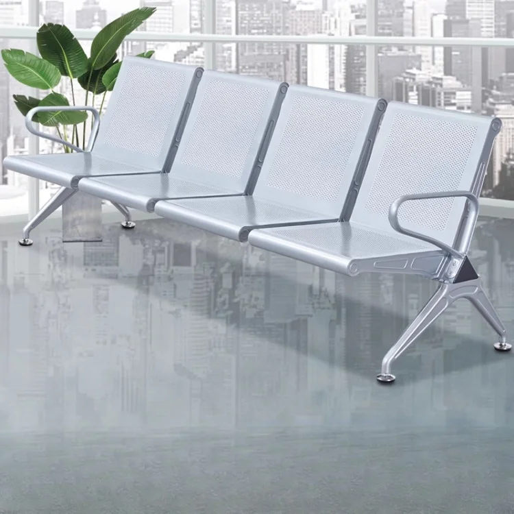 Hospital Waiting Bench Pu Row Link Chairs With Pu Cushion Seating Waiting Chair 4 Seater Airport Chair