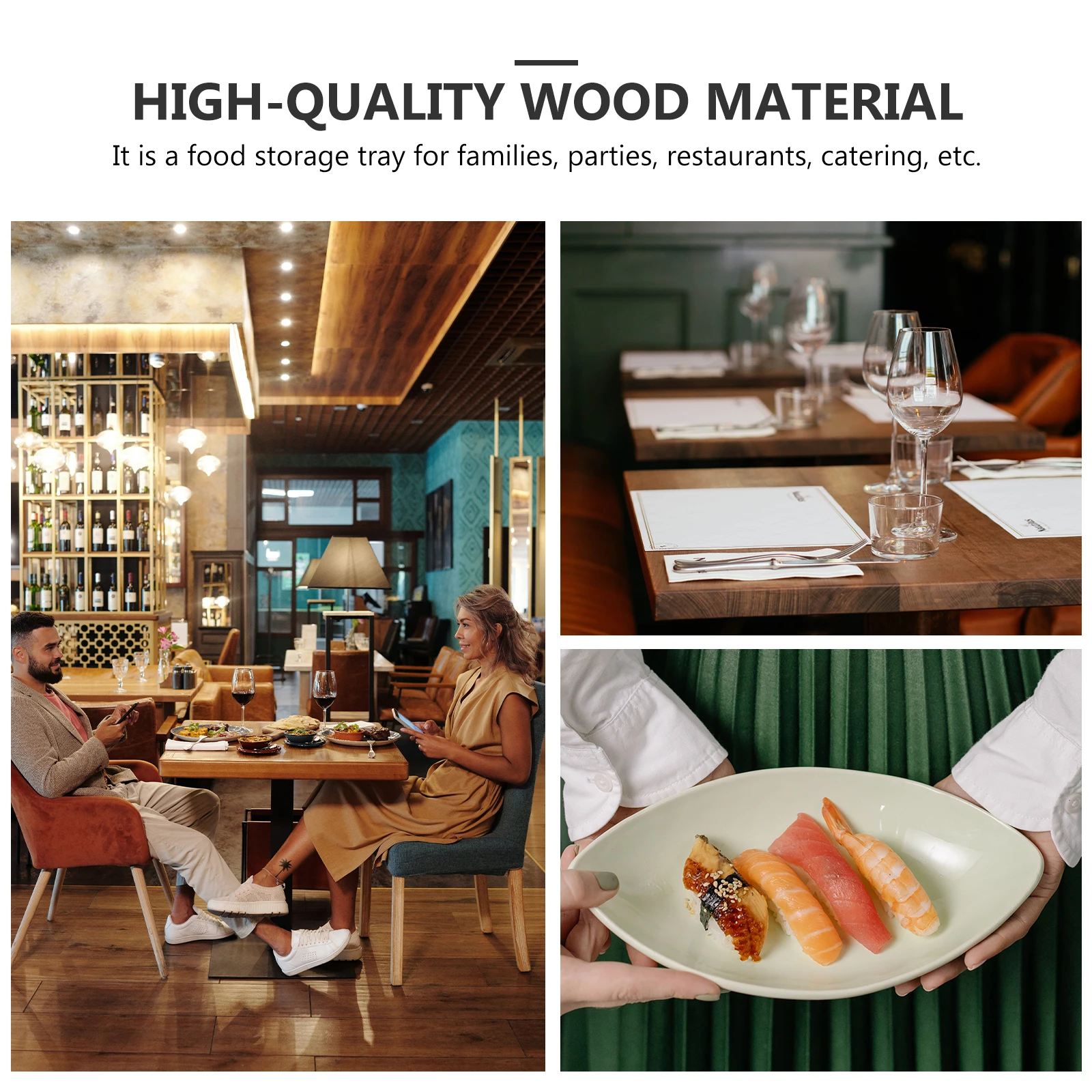 

Wooden Sushi Tray Food Storage Plate Practical Tableware Lightweight Compact High Quality Durability Serving Platter Kitchen Bar