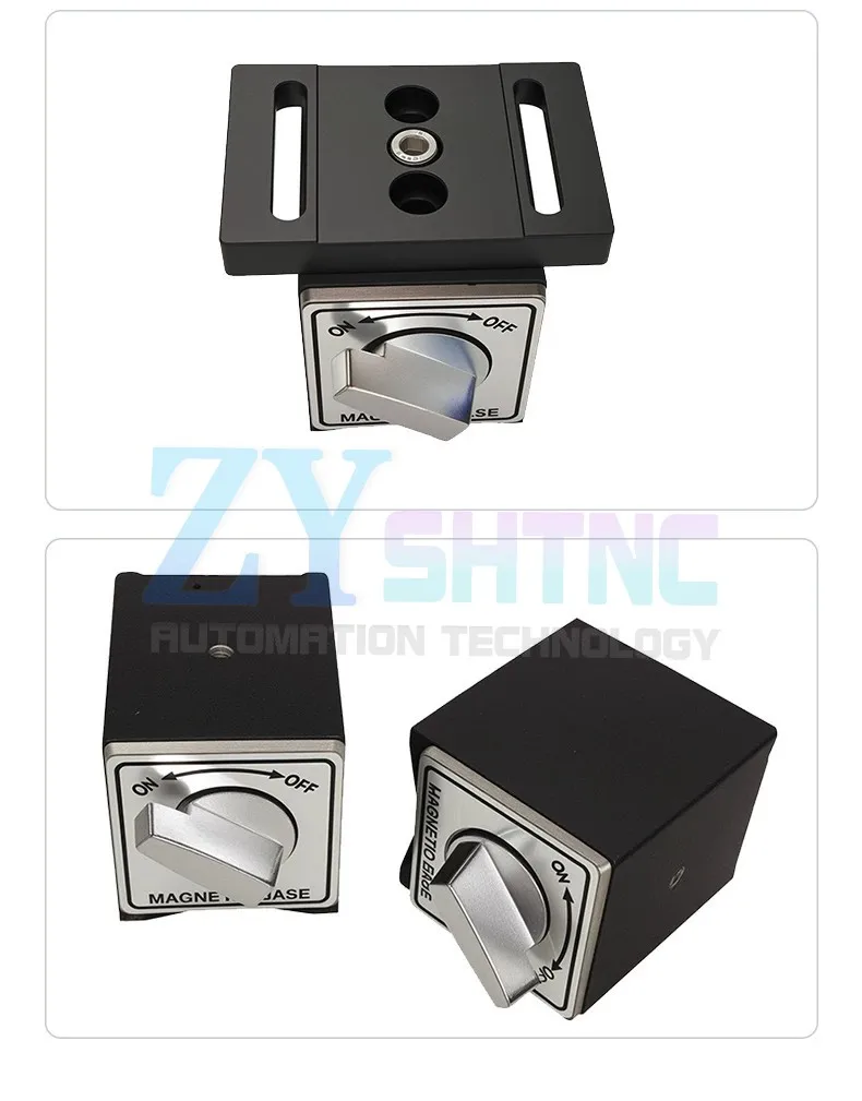 Laboratory magnetic base with switch, dedicated for optical extension rod and column, with M6 threaded mounting hole