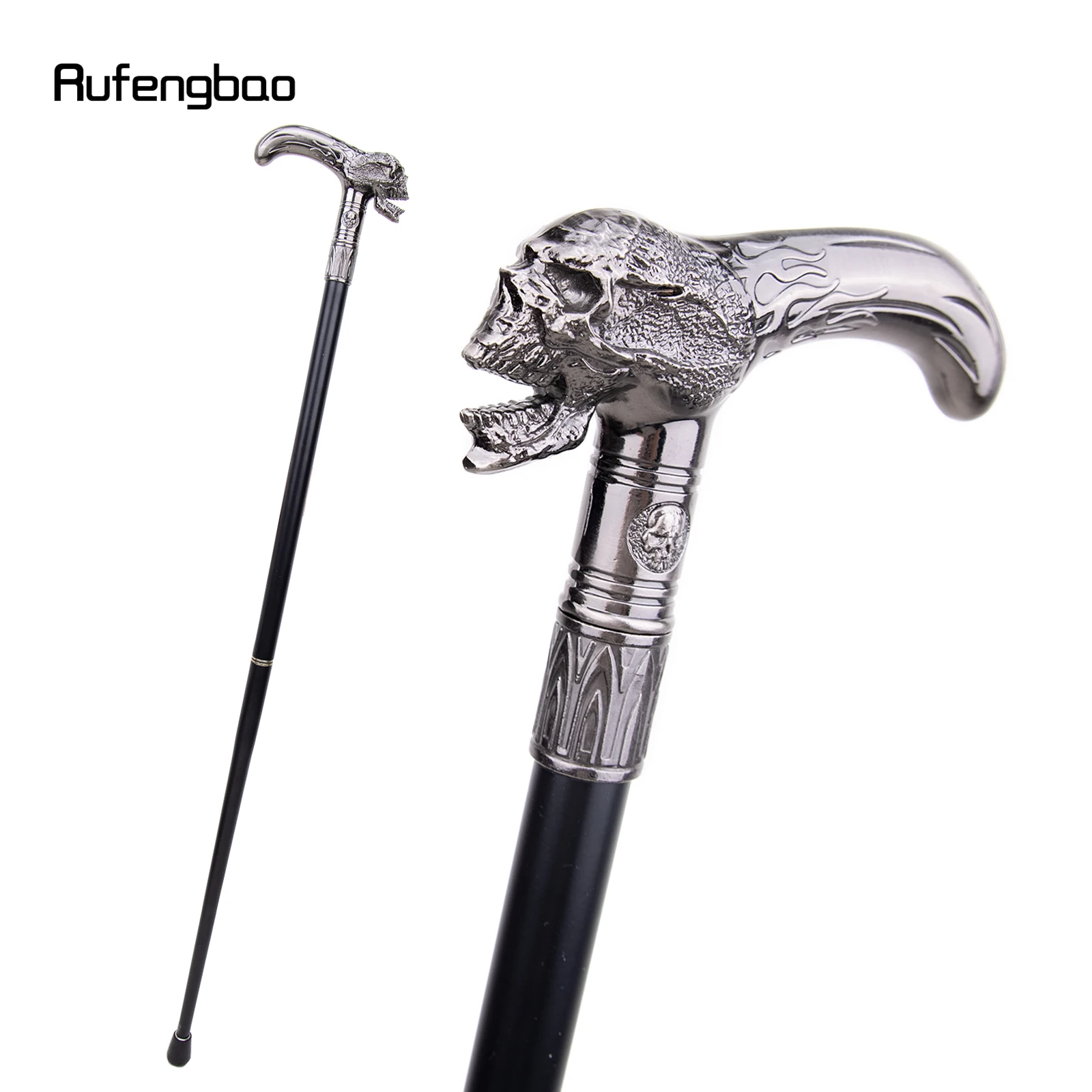 Skull Head Walking Cane Fashion Decorative Walking Stick Gentleman Elegant Cosplay Cane Knob Crosier 93cm