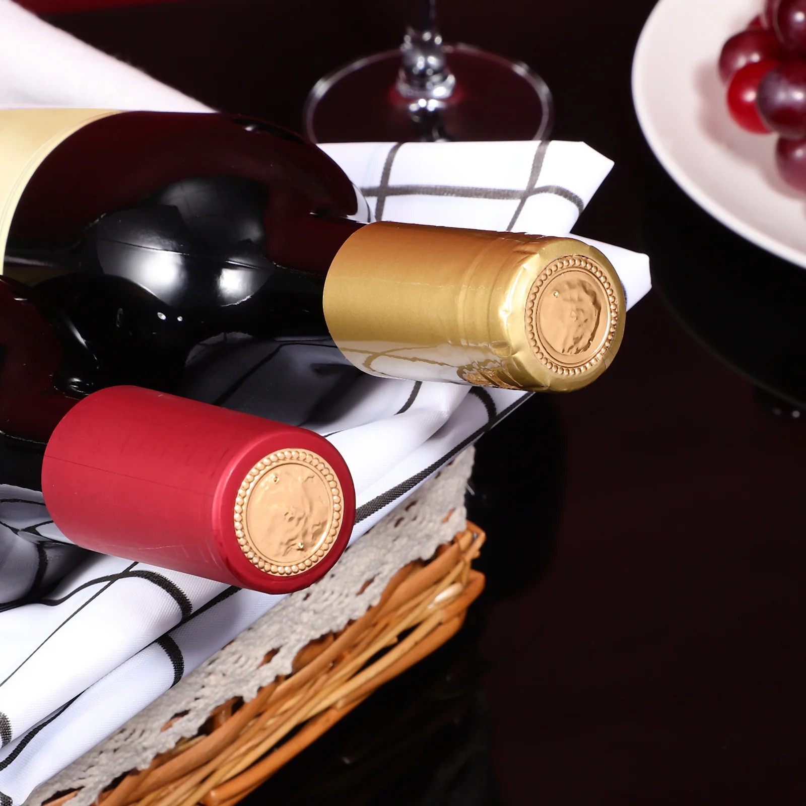 

200 pcs Wine Bottle Sealing Capsules Heat Shrink Wrap For Red Wine Preservation Decorative Capsule Sealer Bottle Cover Accessory