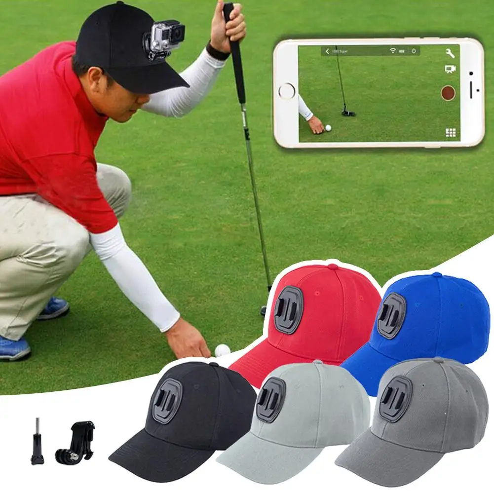 Adjustable Sunshade Sports Camera Hat With J-shaped Base For Gopro Breathable Hole Design, Light And Not Easy To Fall Off Y9S2