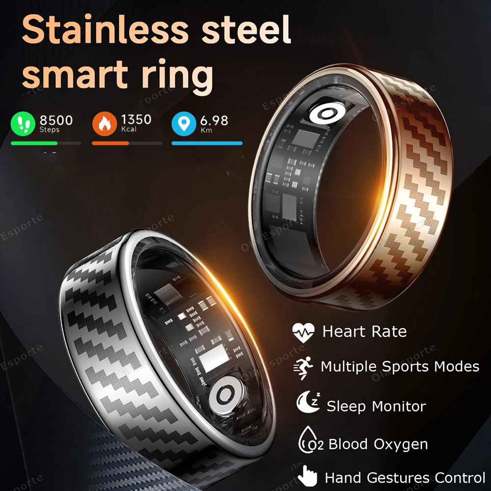 

New Blood Pressure Sleep Health Monitor Smart Ring Sport Remote Camera smartring IP68 Waterproof Care Family Rings For Men Women