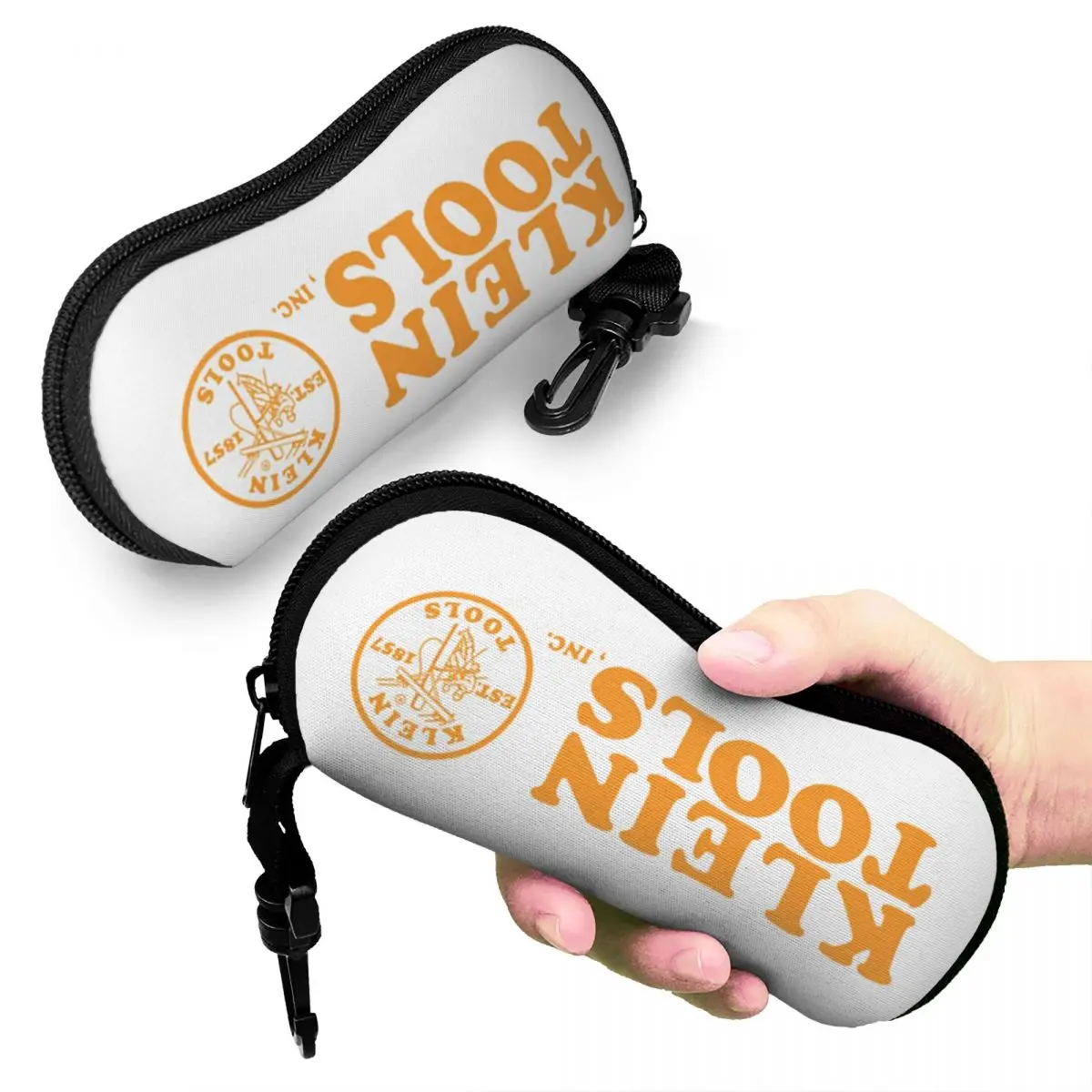 

Klein Tools - Est . 1857 Logo (Orange) Shell Glasses Case Protective Sunglasses Box Women Men Soft Eyeglasses Bag Pouch