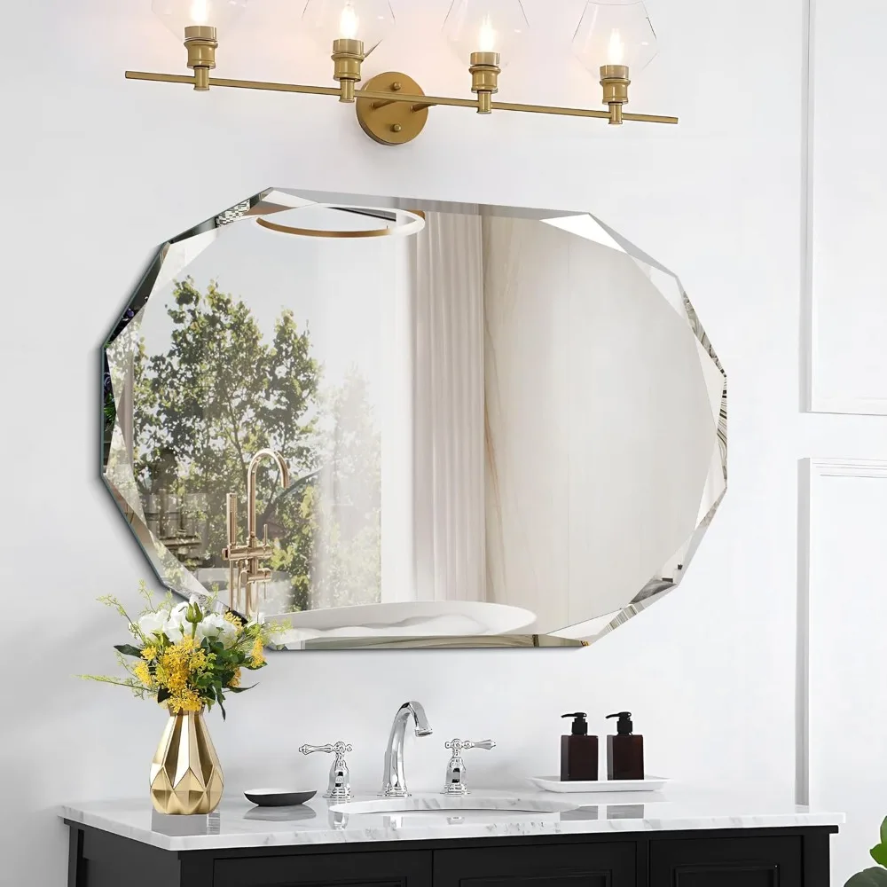 

Decorative Mirrors,Frameless 20x28 inch beveled wall mounted mirror, modern,Decorative Mirrors.