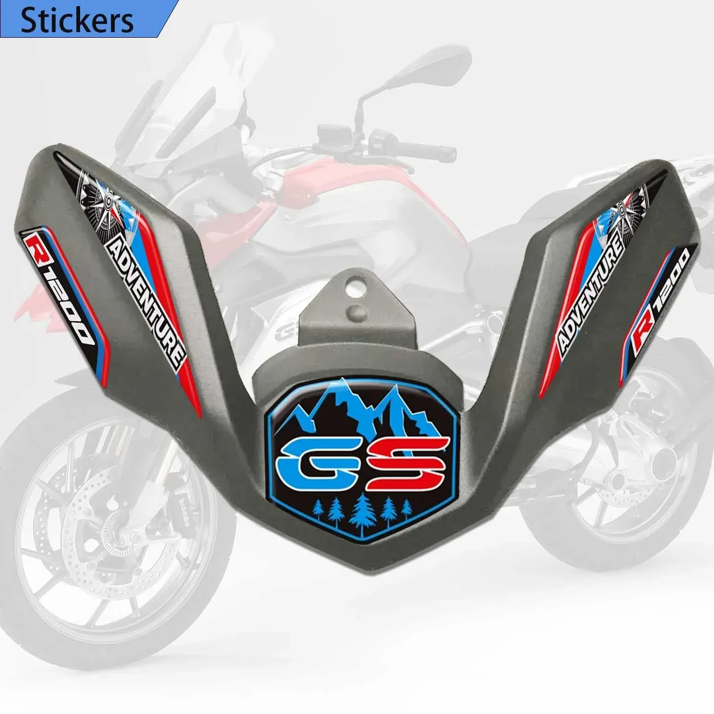 

For BMW R1200GS LC ADV R 1200 GS Motorcycle Decals stickers adhesive Front Beak Fairing Extension Wheel Extender Cover