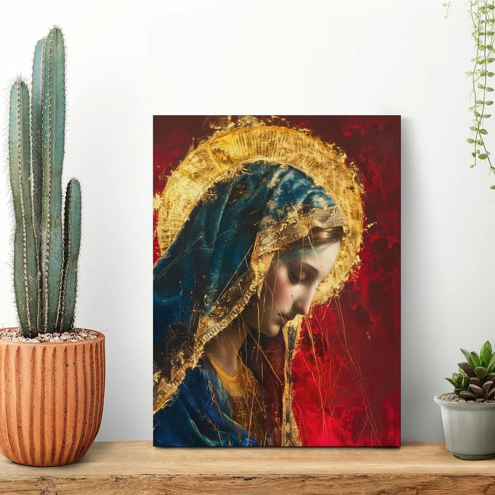 Virgin Mary Painting Canvas Painting Pub Retro Personalized Bar Garage Framed Wall Paintings