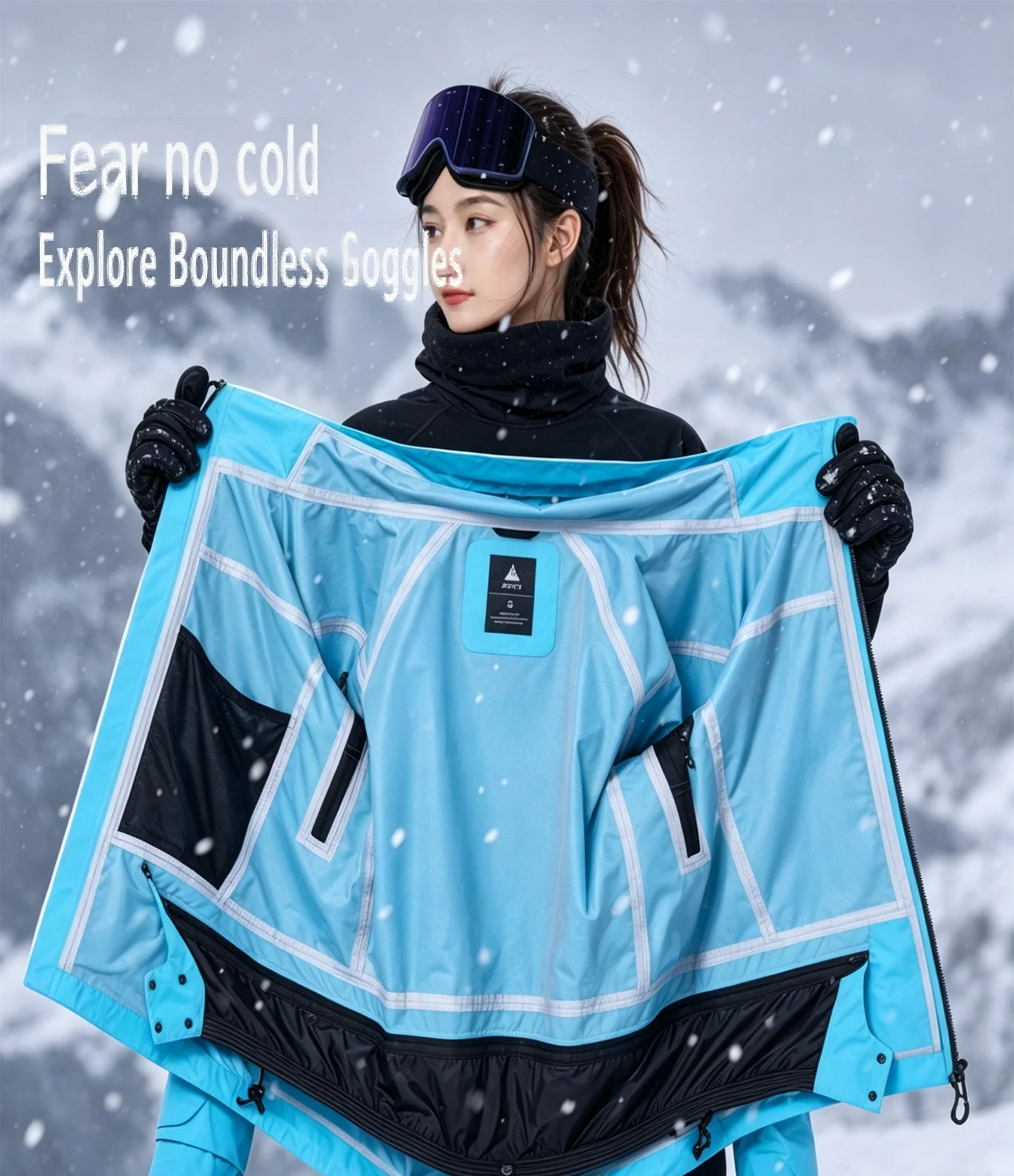 2026 APVCX Neuer Vollständig Verschweißter Unisex Oversized Ski- und Snowboardanzug Verschleißfest Warm Winddicht Wasserdicht Outdoor-Schneeausrüstung – Detail 1