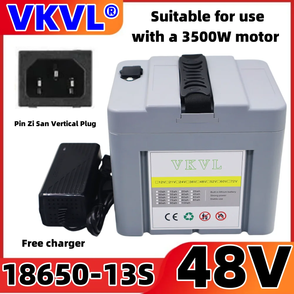 48V20Ah25Ah30Ah 18650 lithium battery combination, suitable for 250-2000W devices, powerful battery power, complimentary charger