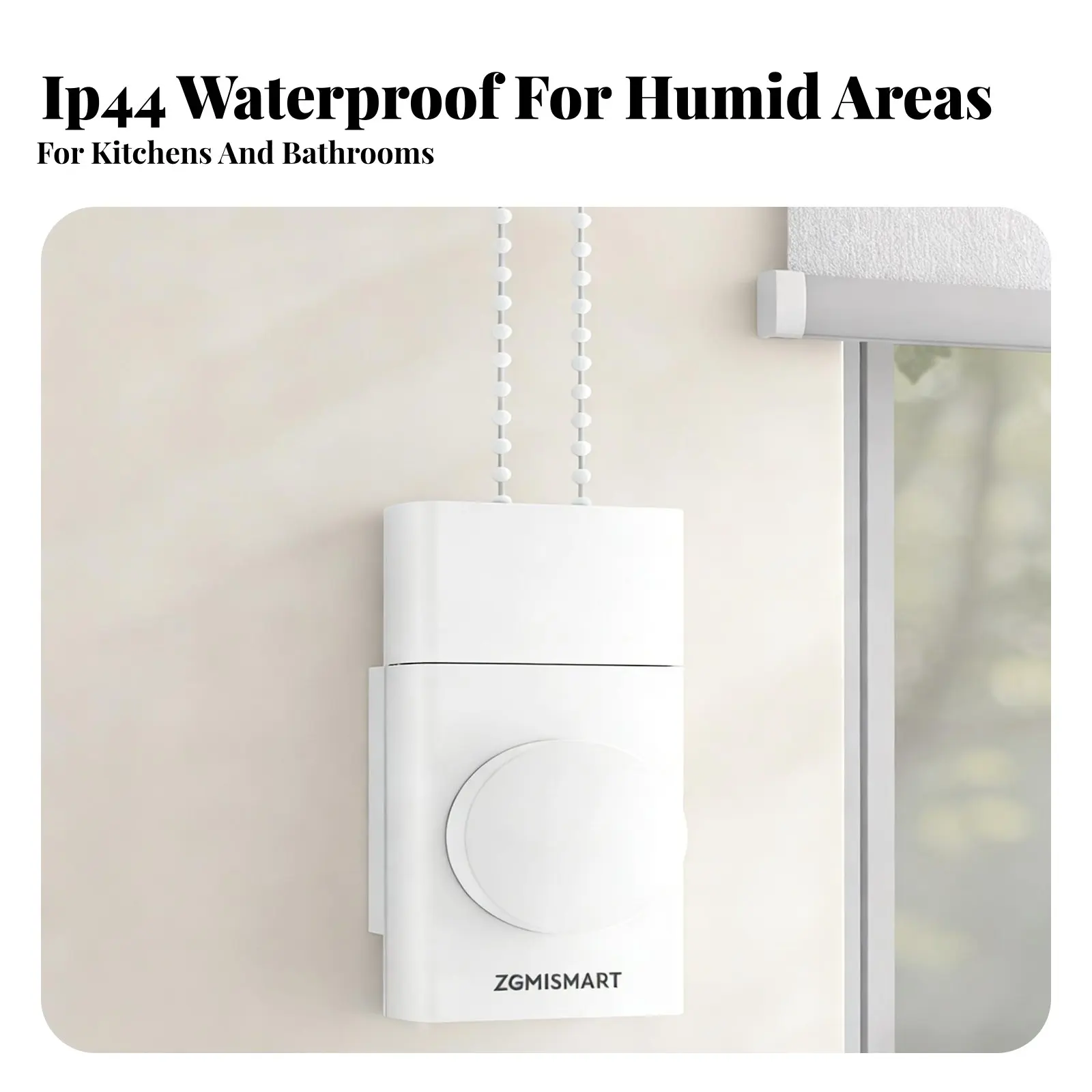 

Электропривод для штор с бусинной цепью, IP44, водонепроницаемый, голосовое управление, регулируемая скорость