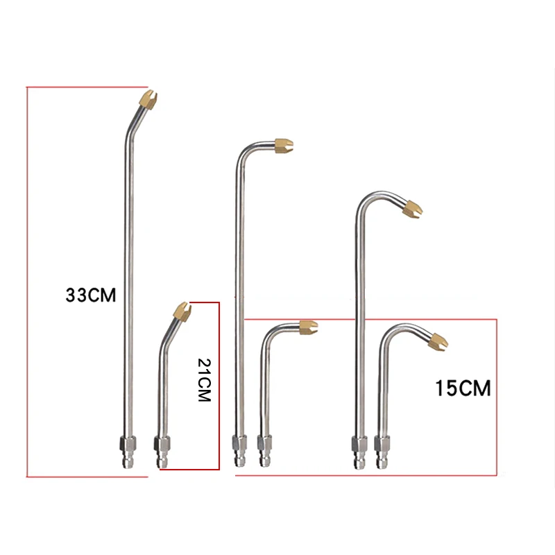 25° 90° U-Shape Pressure Car Washer Angled Lance Extension Spray Wand Nozzle For Power Spray Gun Air-Conditioning Cleaning