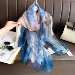 Silk Scarf Fashion Neck Oversize Foulard Female Headbanda Luxury Hijab Women Warm Pashmina Scarves Echarpe Shawl Large Wrap