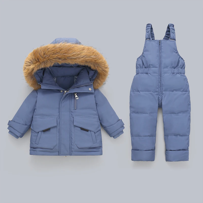 Winter -30 Degree Children Clothes Set Toddler Girl Overall Down Jacket Jumpsuit Baby Boy Parka Kids Snowsuit Infant overcoat