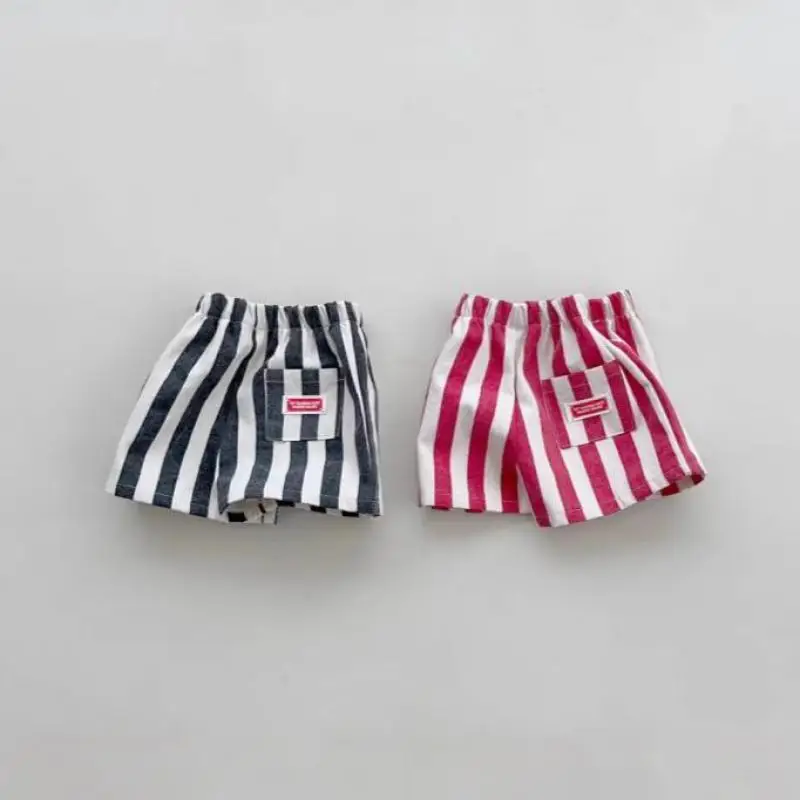 

2025 Summer New Children Casual Shorts Cotton Boys Girls Versatile Striped Shorts Toddler Baby Loose Shorts Cotton Kids Clothes