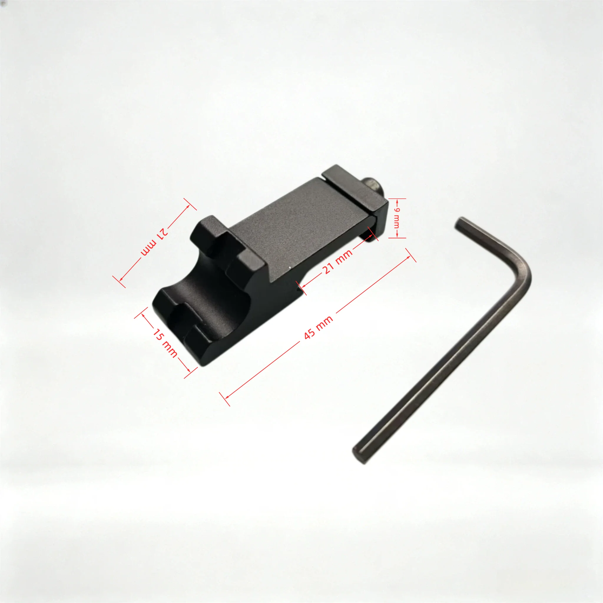 Degree Offset Picatinny Rail Mount, Aluminum Tactical Canted Side Clip Adapter, Mini Flashlight Laser Holder for AR15 Airsoft