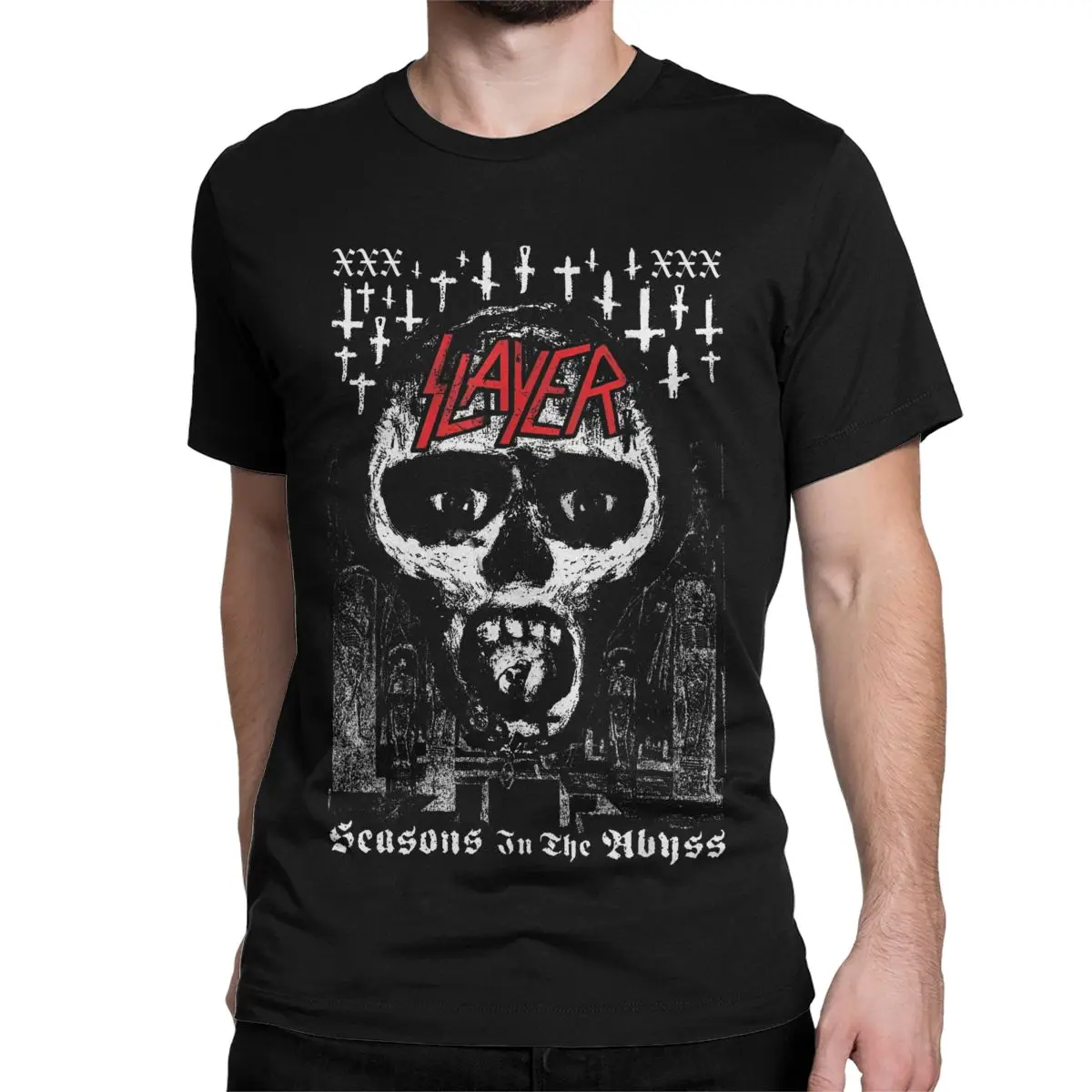 Seasons In The Abyss Crosses 1980s Metal Band for Men Women T Shirt Slayer  Tee Shirt Crewneck T-Shirts Pure Cotton Plus Size