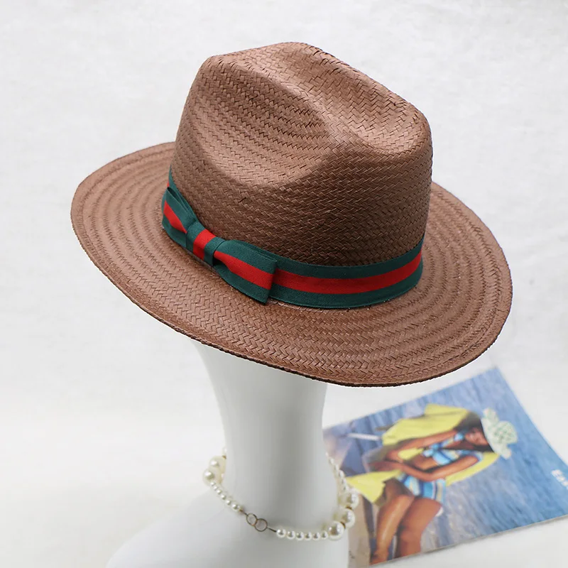 Eight-point Straw Hand-knitted Hat Traveling And Shopping Small Hat Popular Color Matching Fedora Hat