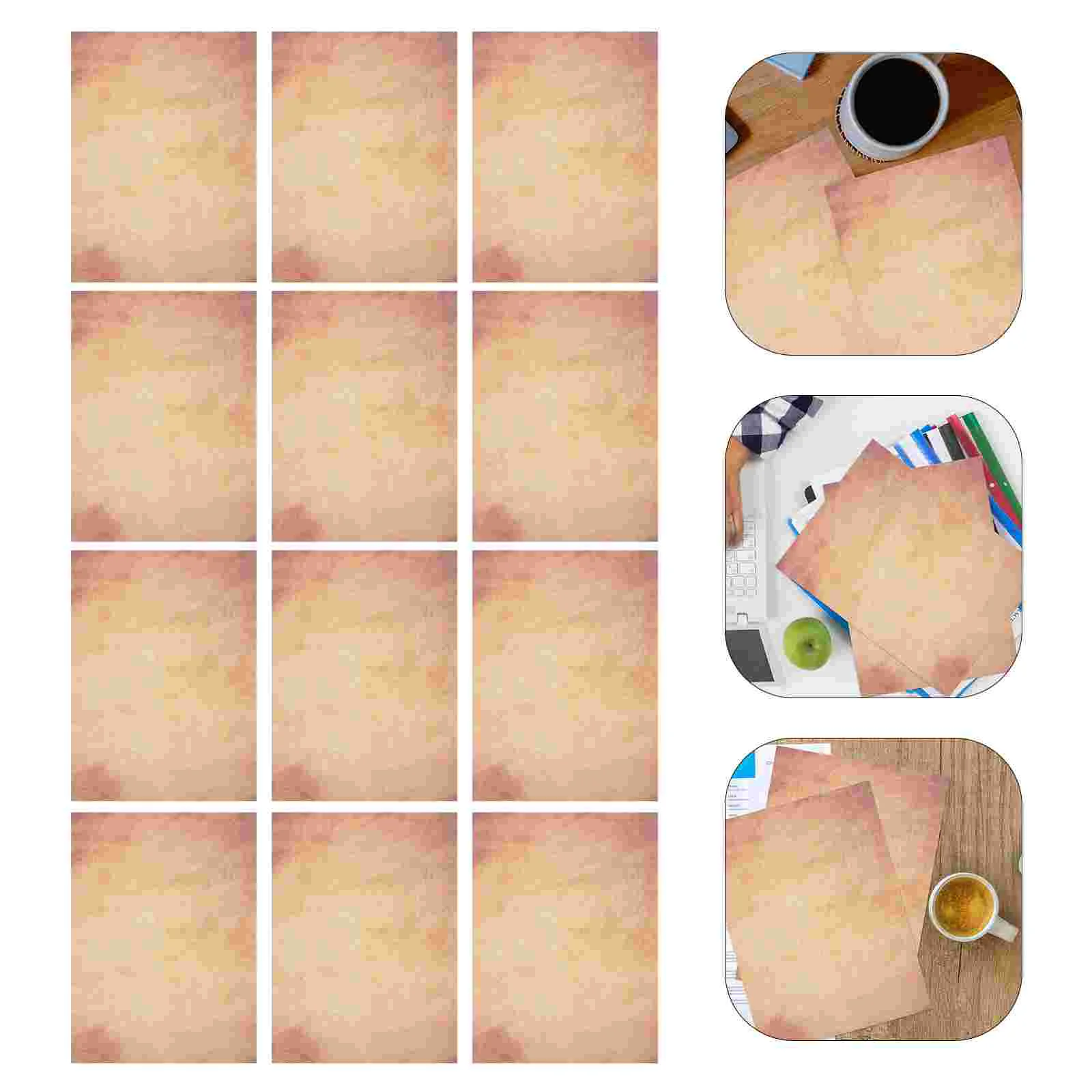 

50 Pcs Vintage Letterhead Paper Decor Office School Supplies Decorative Printer for Craft Old Fashioned Classic Parchment