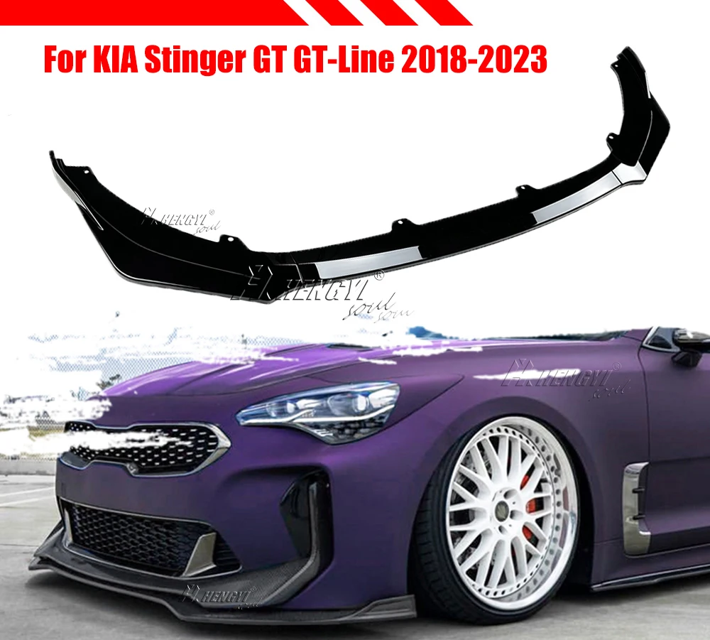 

1set For KIA Sting GT, GT-Line 2018-2023 Car Front Bumper Splitter Chin Lip Spoiler Diffuser Guard Body Kit Tuning Protector