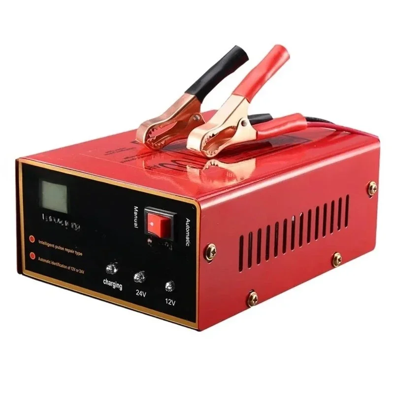 Portable Car Charger with Light Emitting Diode Display 250v 24v 7.5A Automatic Battery Charger for Mobile Phone 12-24v
