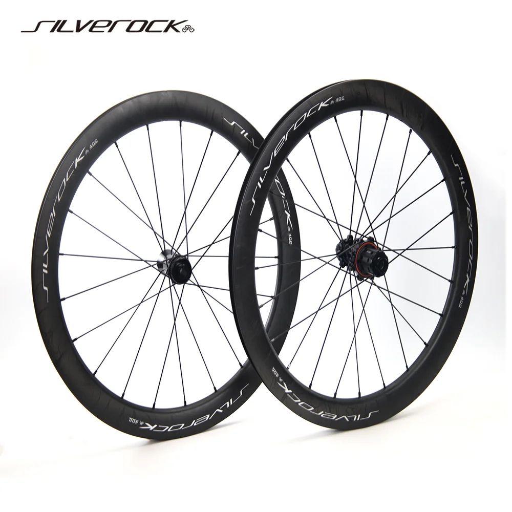 

SILVEROCK SR40C Carbon Wheels, Thru Axle QR 20inch Disc Brake Centerlock Tubeless Minivelo Folding Bike Ceramic Ratchet Wheelset