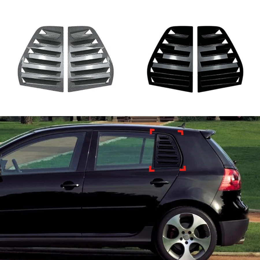 

For Volkswagen VW Golf 5 MK5 Car Rear Window Shutter Cover Trim Window Louver Side Vent Carbon Fiber ABS Trim Auto Accessories