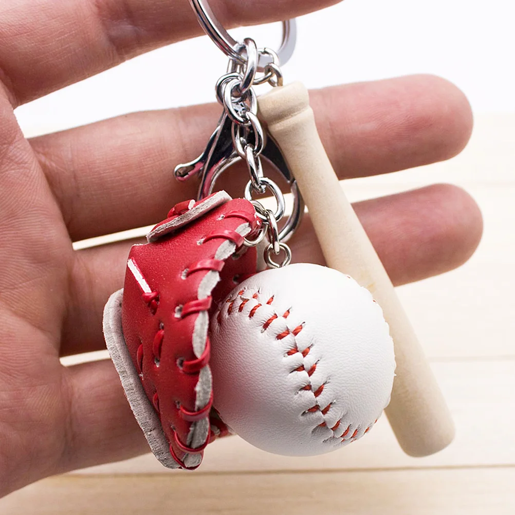 

12 PCS Souvenirs Table Tennis Baseball Team Keychains Ring Rings Keyring Decor Sports Stress Reliever Child