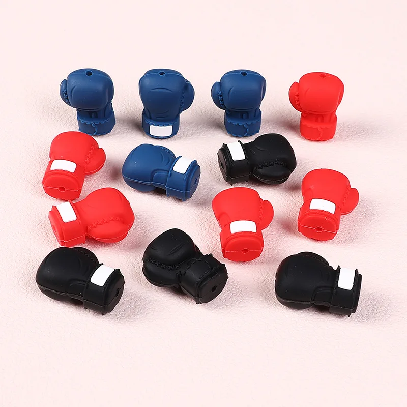 20pcs 3D Silicone Beads Boxing Focal beads For Jewelry Making DIY Pacifier Chain Bracelet Necklace Jewelry Accessories