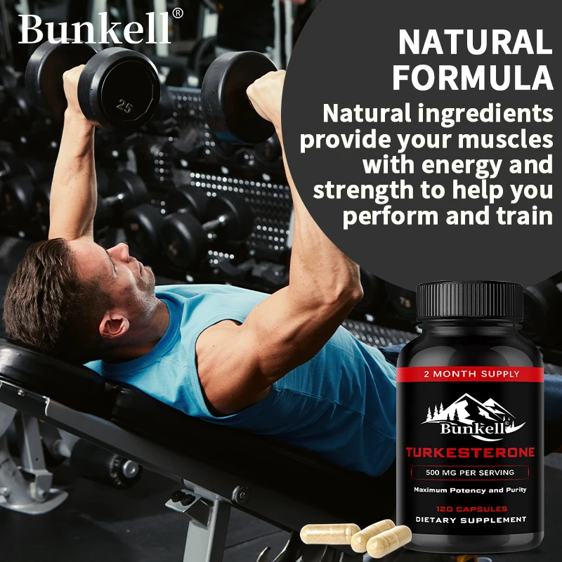 Turkesterone Capsules - Muscle Mass Growth, Strength, Workout Recovery, Energy, Endurance & Men’s Athletic Performance Support
