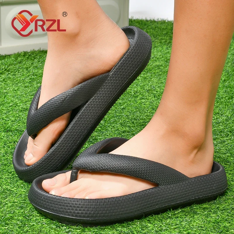 

YRZL Flip Flops Women Soft Sole Platform 2025 Summer Beach Non Slip Men Slippers Coulple Thick Sole Bathroom Slides Sandals