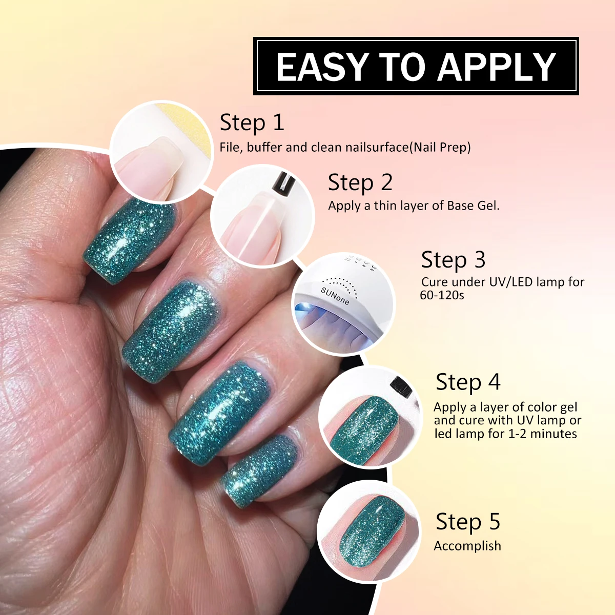 FTMY 3ピース グリッターシリーズ ネイルポリッシュセット、長持ちする秋のマニキュア輝き、LED硬化、DIYサロンネイル、強力で耐久性あり