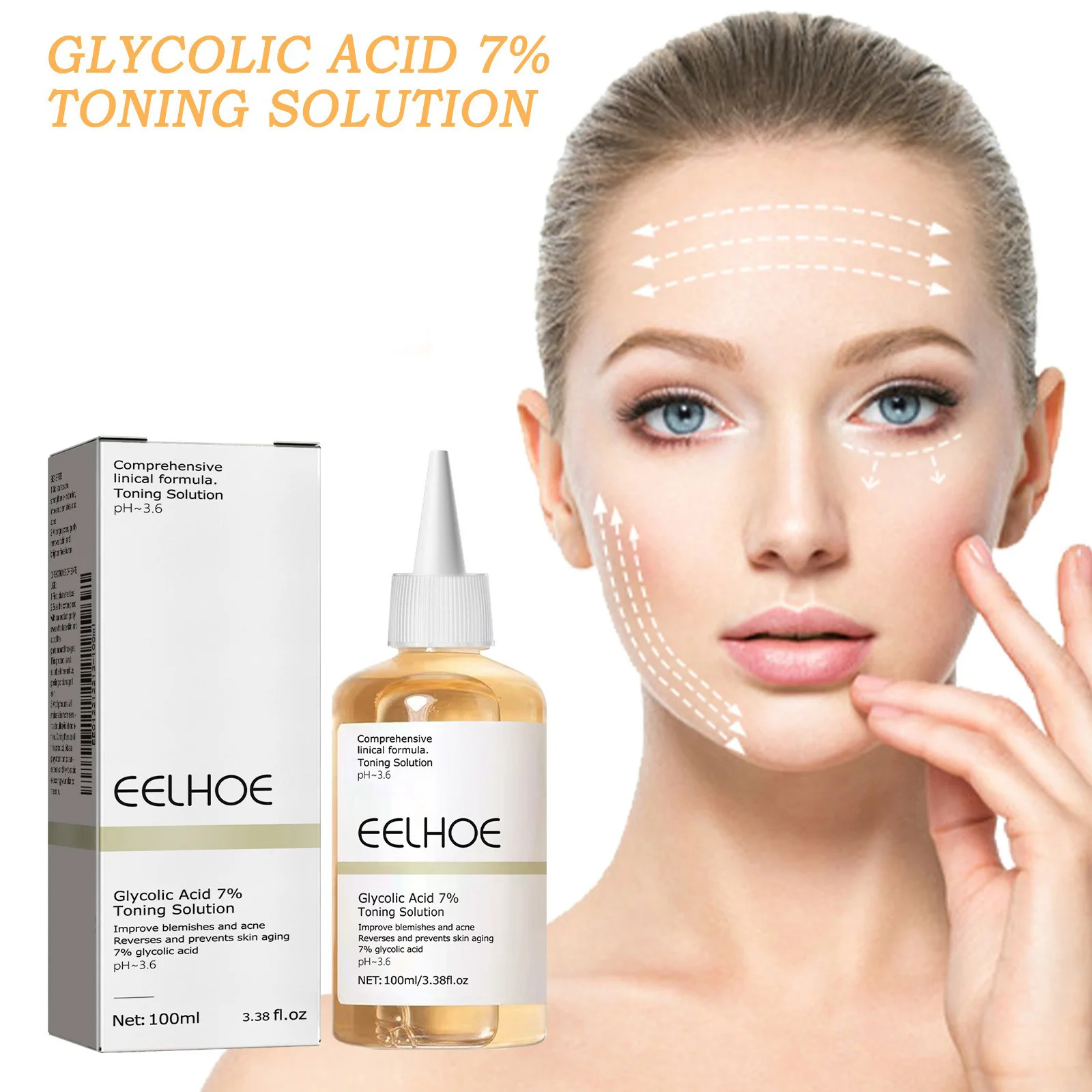 100ml Glycolic Acid Toning Solution Ordinary Acne Remover Lifting Firming Wrinkles Glowing Facial Care Gift Glycolic Acid Toner