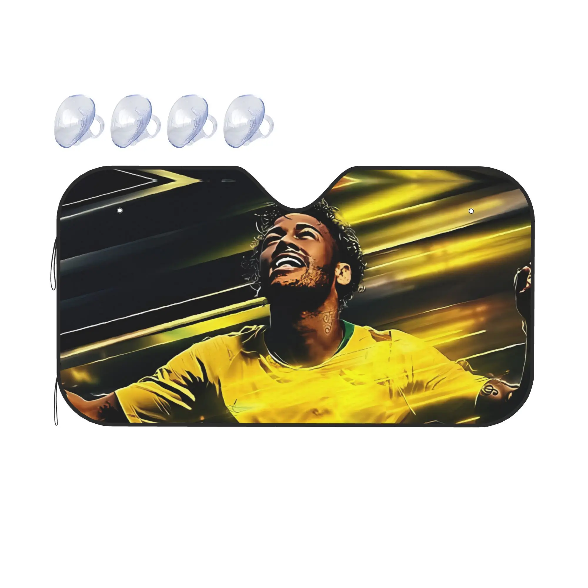 Car Windshield Sunshade Football Star Football Player Car Glass Sunshade, Vehicle Sunshade, Windshield Cover, Team Spirit, Durab