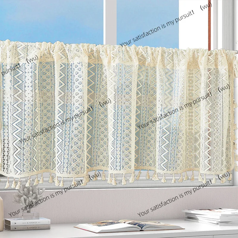 Lace small floating curtains window screen curtain kitchen partition door curtain