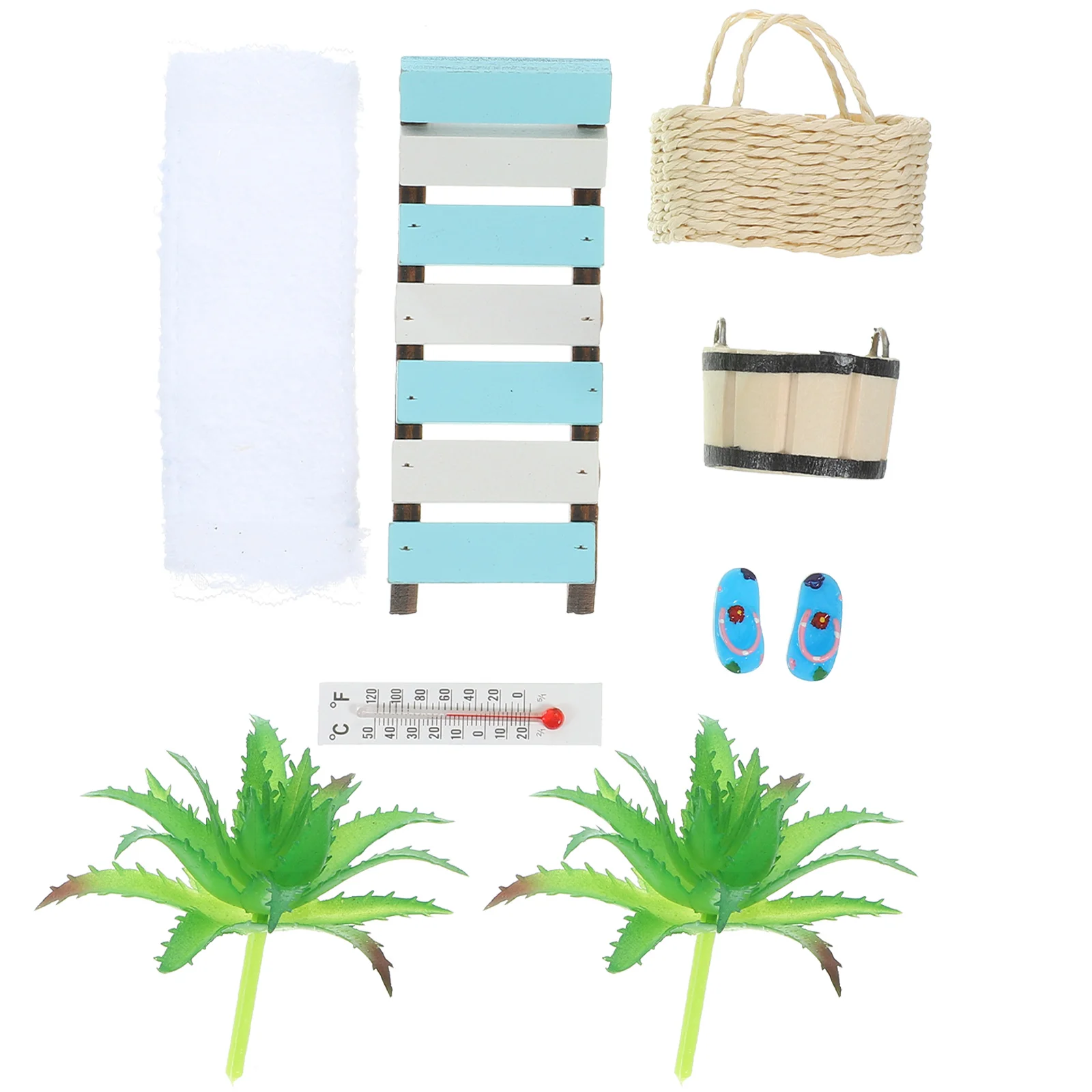 Chaise Longue House Beach Chair Lounge Decor Plastic Micro Scene Layout Props