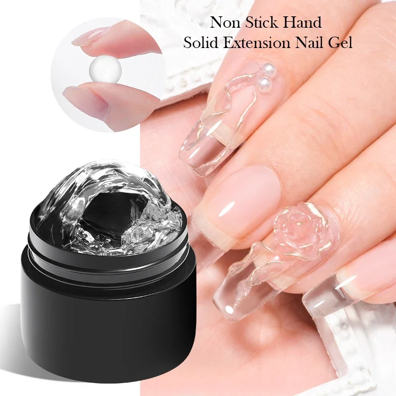 

7ml Clear Non Stick Hand Solid Extension Nail Gel Polish Carving Flower Nail Art Building UV Gel Acrylic Varnish