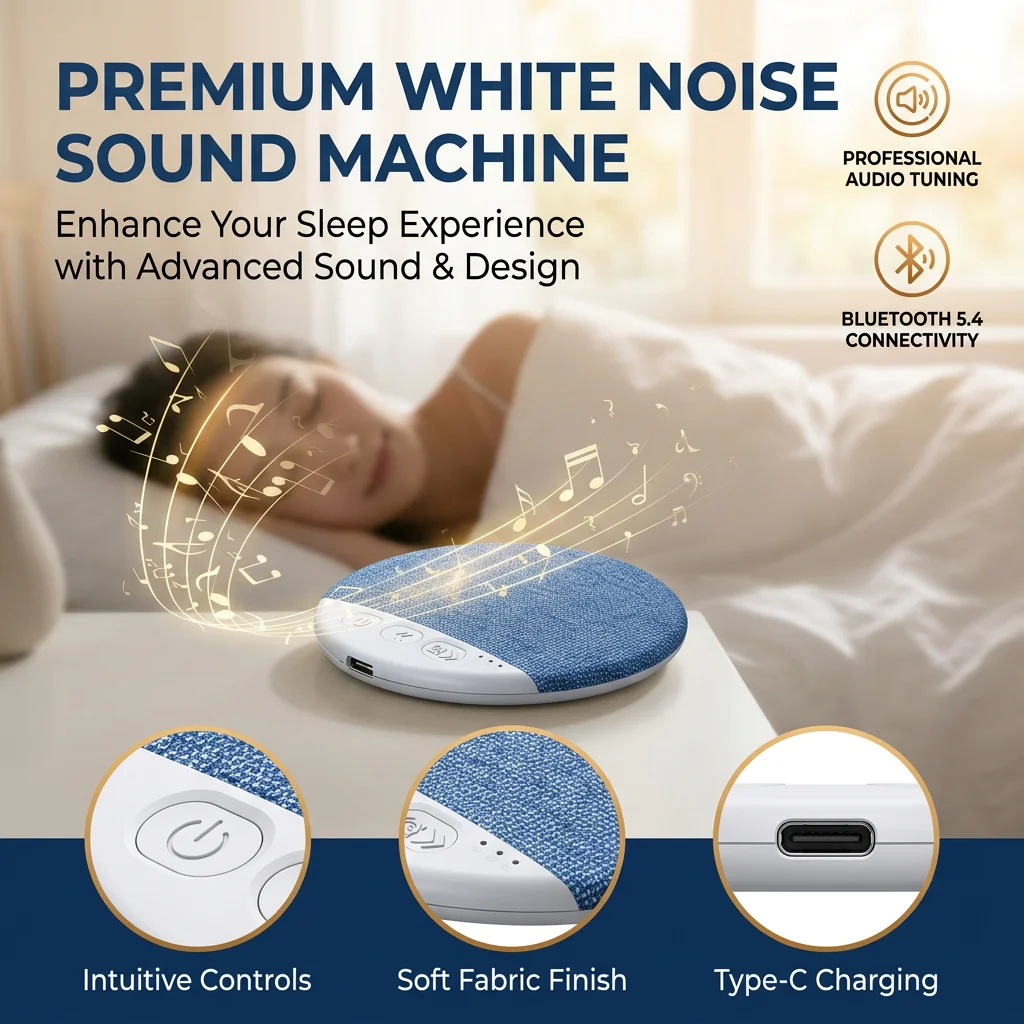 New Upgraded Wireless Under Pillow Speaker Decor Bluetooth Sleep Sound Machine with White Noise 30/60/90 Min Timer for Adult Kid