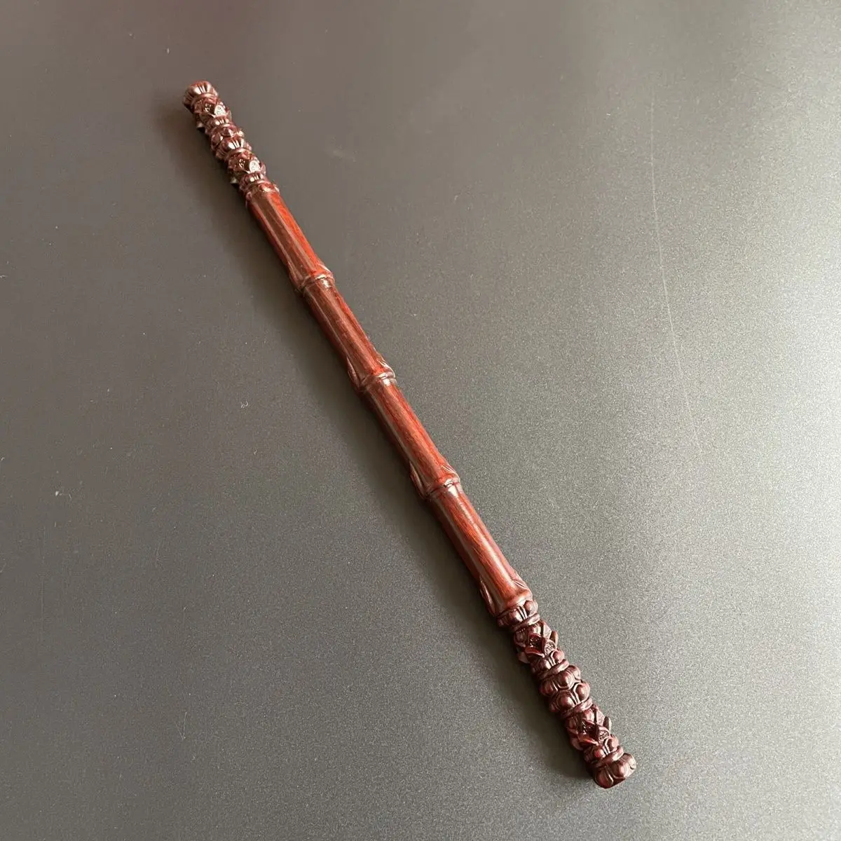 Outdoor Portable EDC Purple Sandalwood Mini Bamboo Lotus Short Stick Fitness Massage Cane Tool