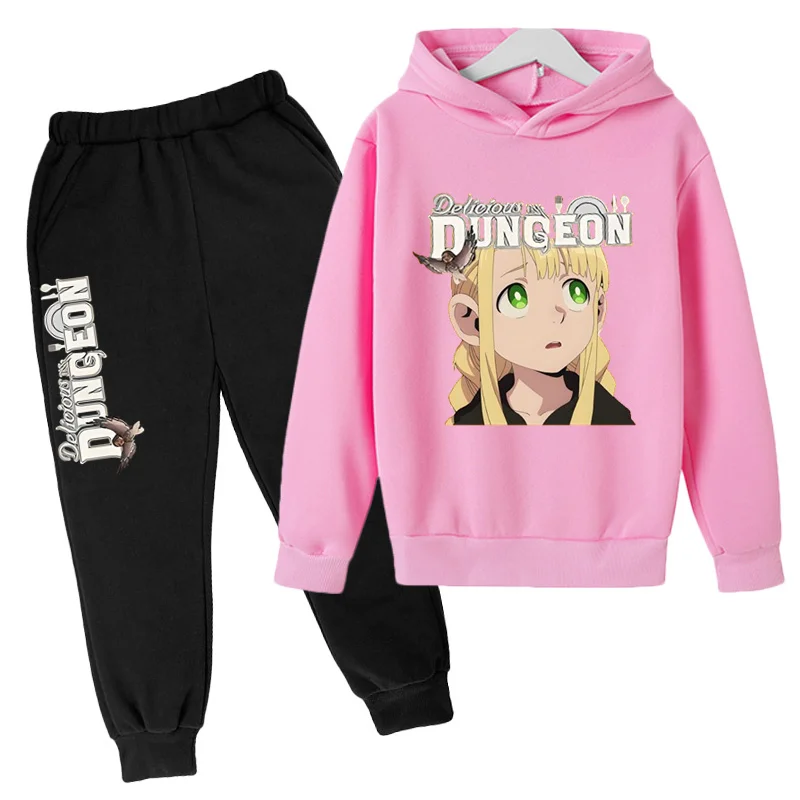 Manga Hoodie Boys and Girls Autumn/Winter Top+Pants Hoodie Two Piece Set 2-12-year-old Kids Casual Fashion Game Hoodie Set