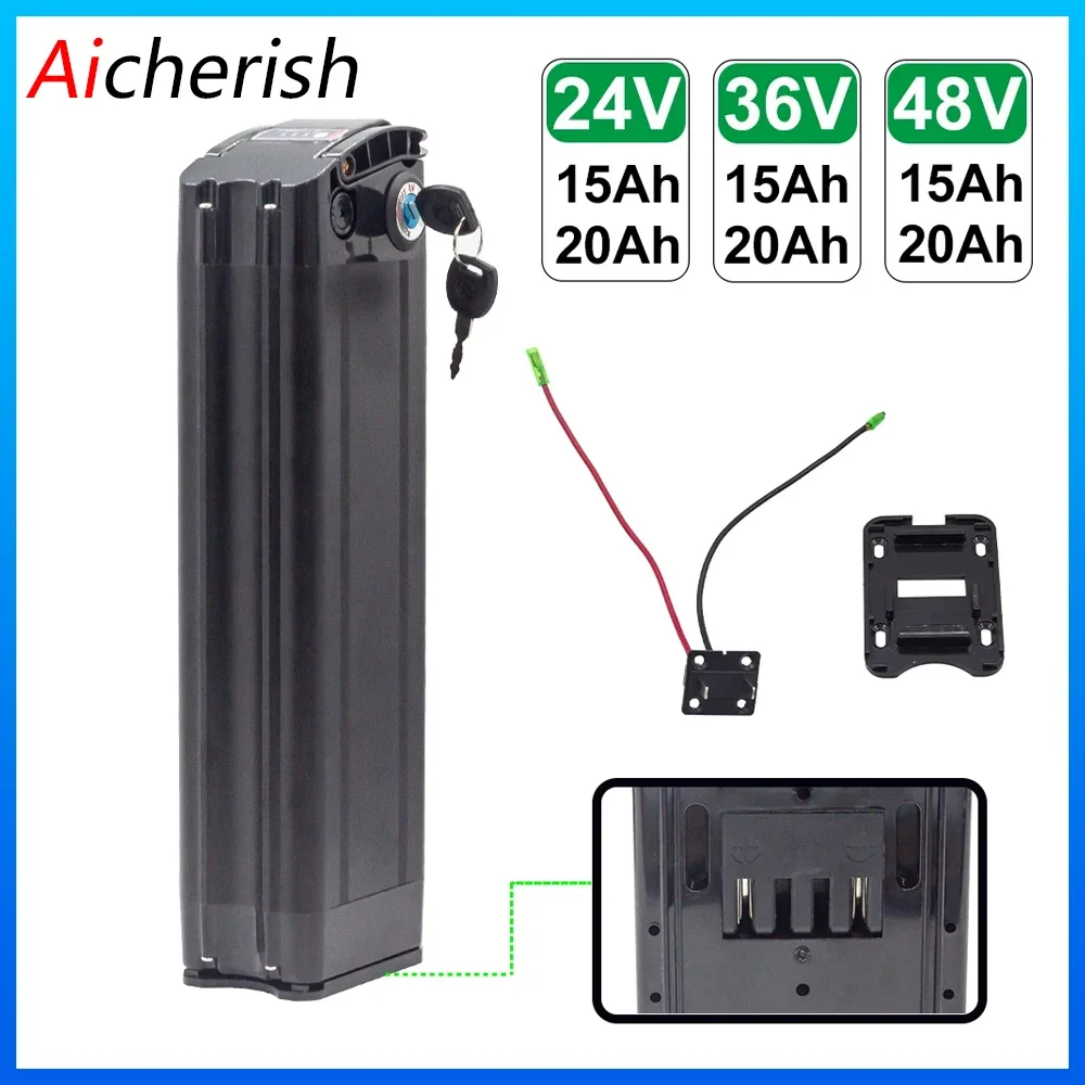 

New high-capacity 24V/36V/48V 20Ah lithium ion battery pack,for Silver fish electric bicycle moped Replacement Li-ion battery