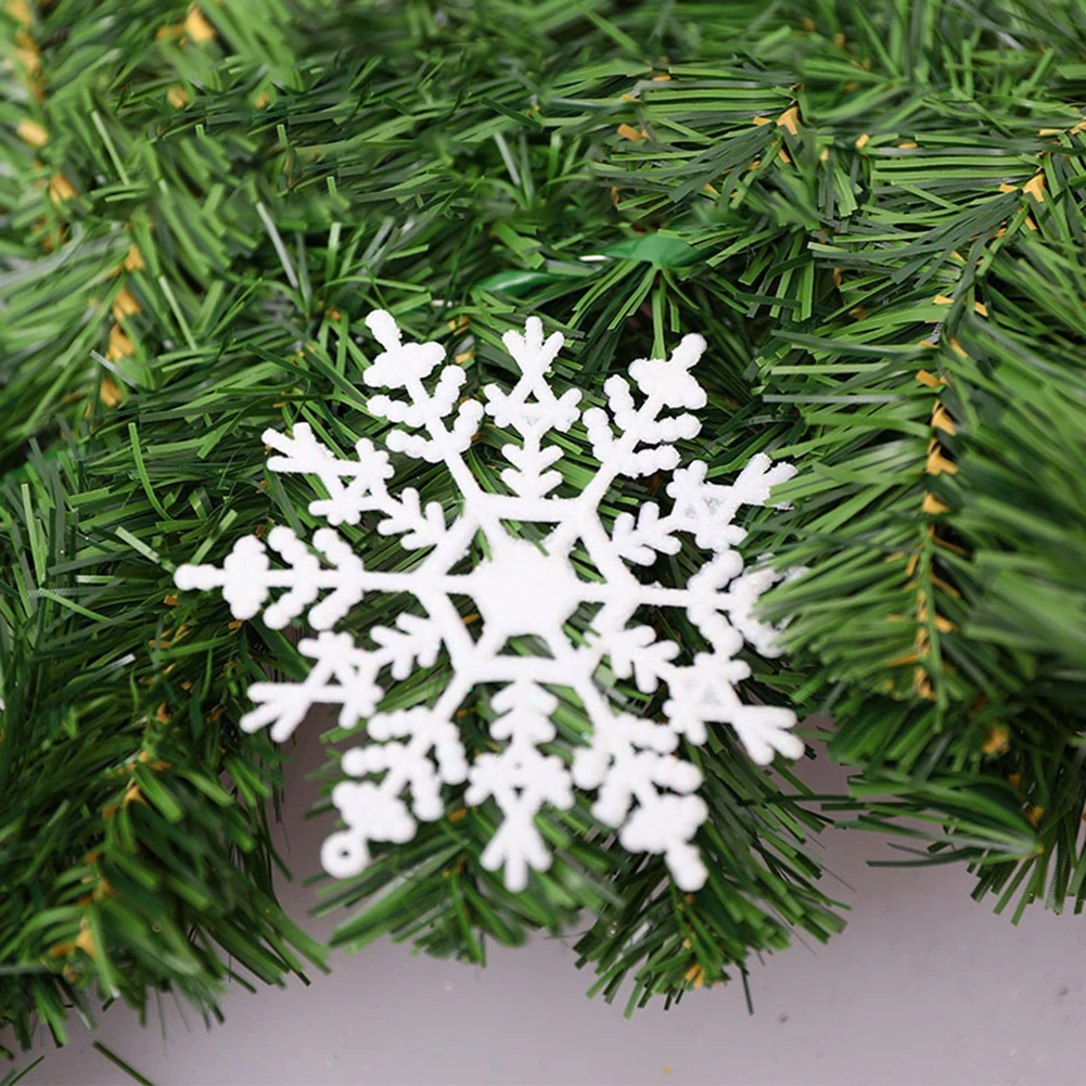 12 قطعة من حلي ندفة الثلج لعيد الميلاد، رقائق الثلج البلاستيكية اللامعة، قلادة شجرة عيد الميلاد، رقاقات الثلج لشجرة عيد الميلاد