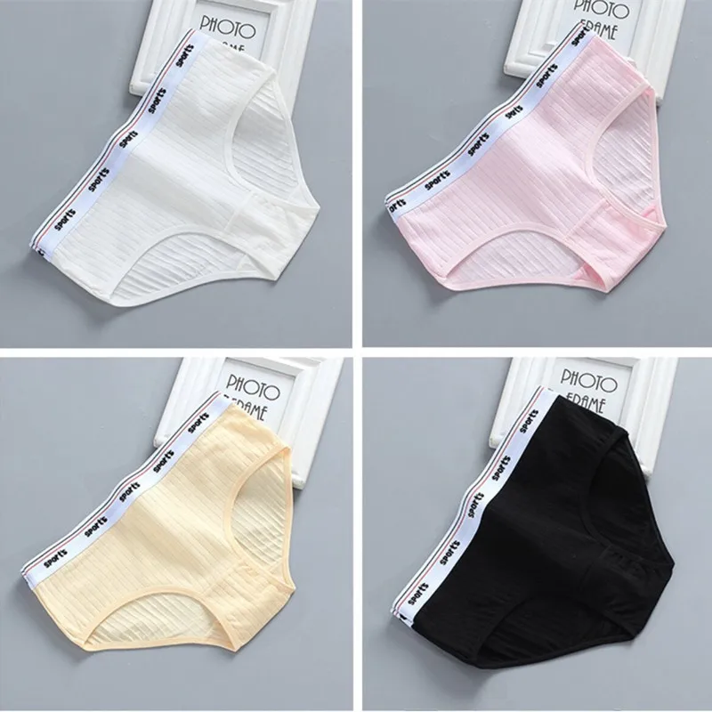 1/3PC Girls Underwear Triangle Cotton Letters Solid Color 13 Years Old Children\'s Pants Summer Girls Underwear