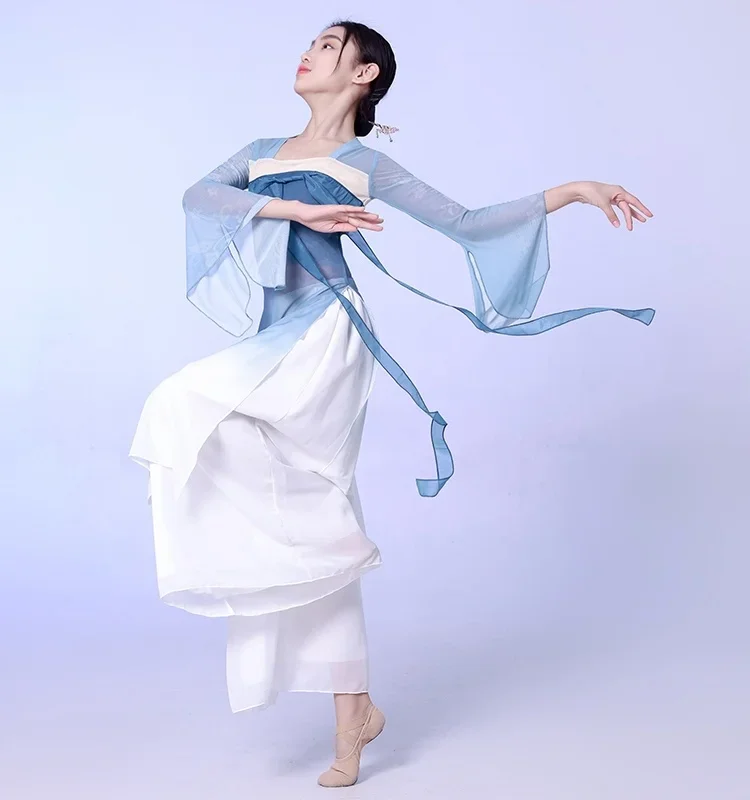 Trajes de baile Han y Tang, falda de estilo Chinoiserie para niños, disfraces de rendimiento de baile para fanáticos de hadas, baile clásico para niñas