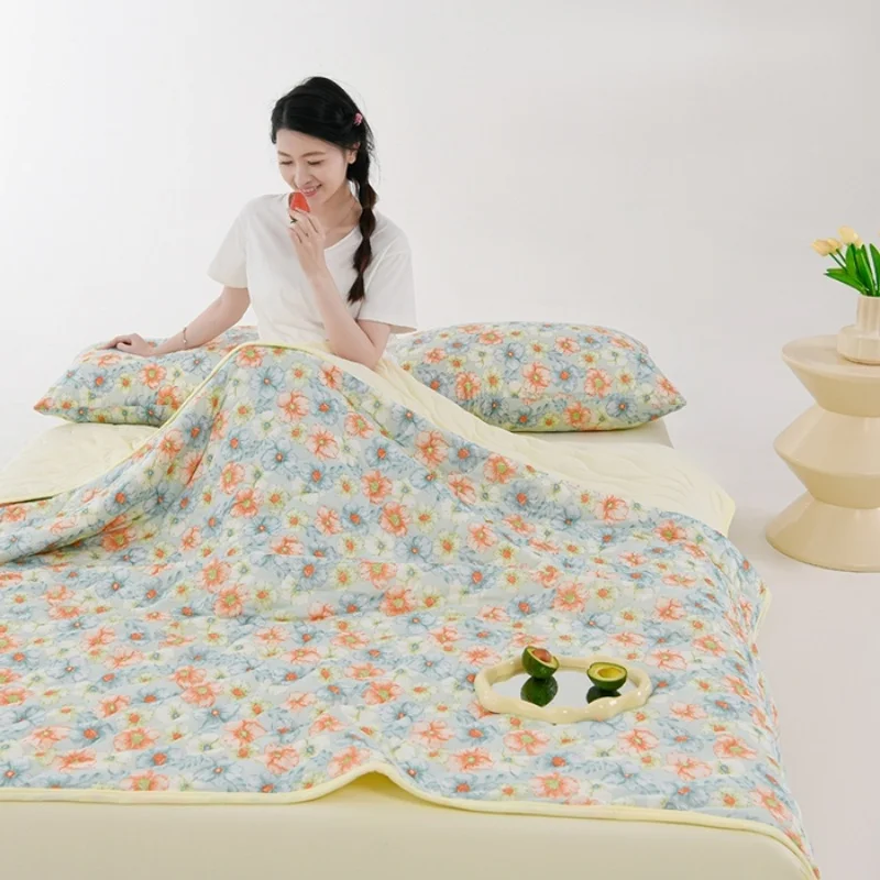 

1pc Cooling Summer Quilt,Floral Air Condition Comforter,Double Side Blanket Bed Cover Home Girl Bedspread 150*200 Drop Shipping