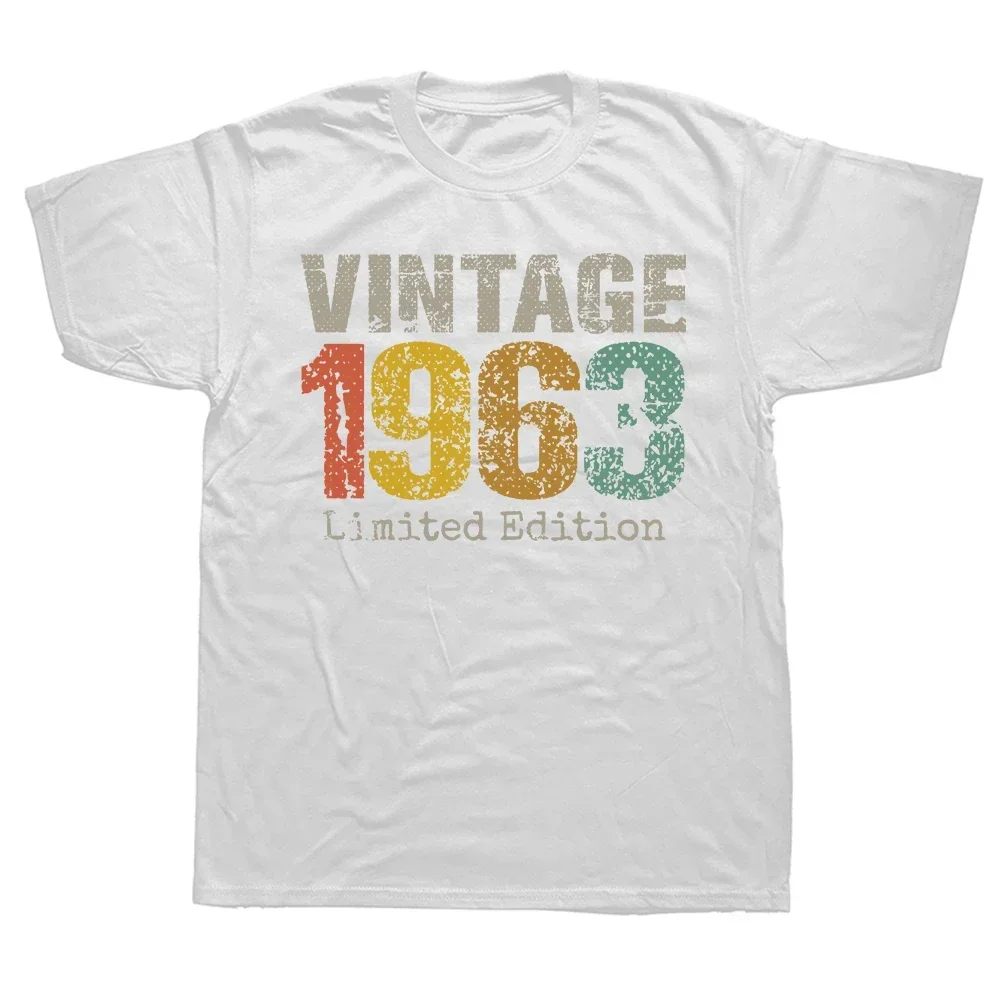 Short Sleeve T Shirts O Neck Clothes Men T-Shirts 61 Year Old Gifts Vintage 1963 Limited Edition Birthday Funny Cotton Tees