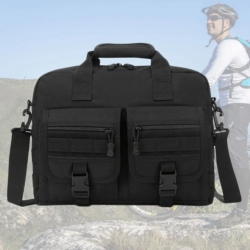 

Computer Briefcase Black Nylon Laptop for Men Lightweight Durable Portable Storage Shoulder Bag Fashion Practical Man Bag